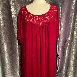 Dark red lace top, 4x